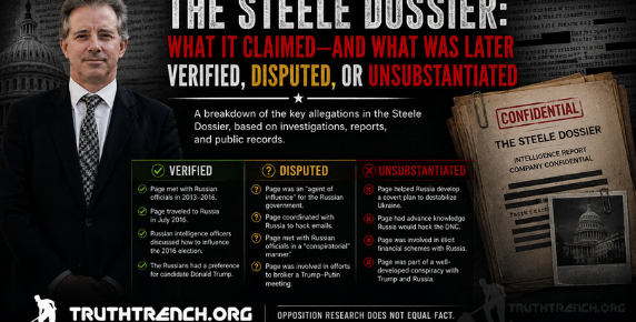 Christopher Steele is a British former intelligence officer who worked for the Secret Intelligence Service (MI6) from 1987 to 2009 and is best known for authoring the controversial Steele dossier, which contains unverified claims about Donald Trump's connections to Russia. After leaving MI6, he co-founded a private intelligence firm called Orbis Business Intelligence. Truth trench Think Tank