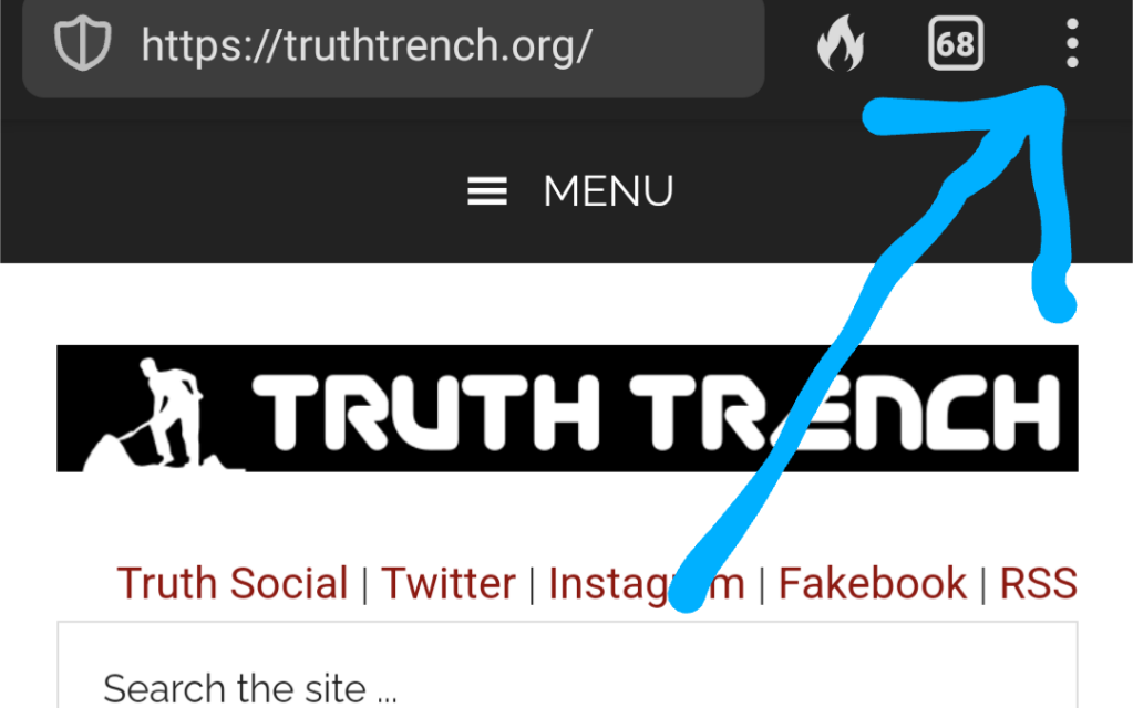 How to add Truth Trench to your home screen on your android cell phone - Truth Trench Menu