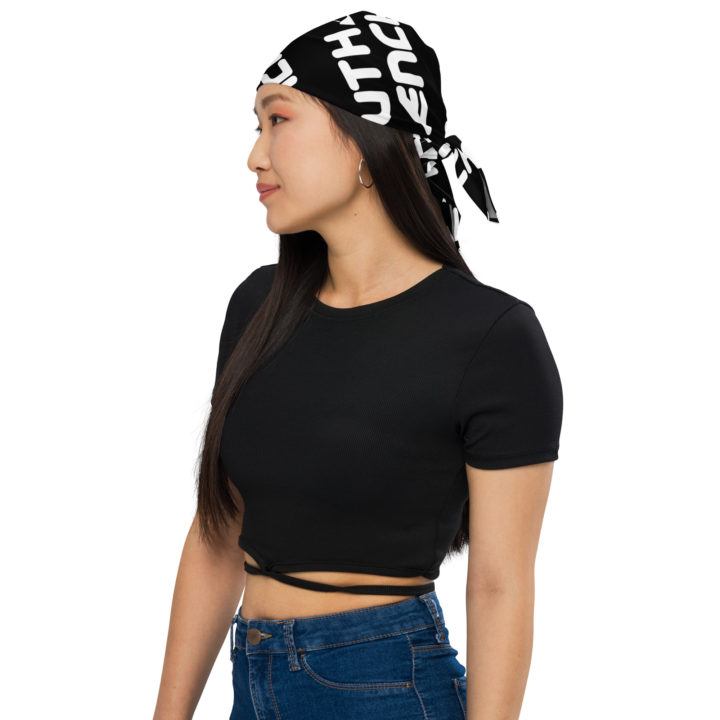 TruthTrench Bandana. Black with white writing - TruthTrench