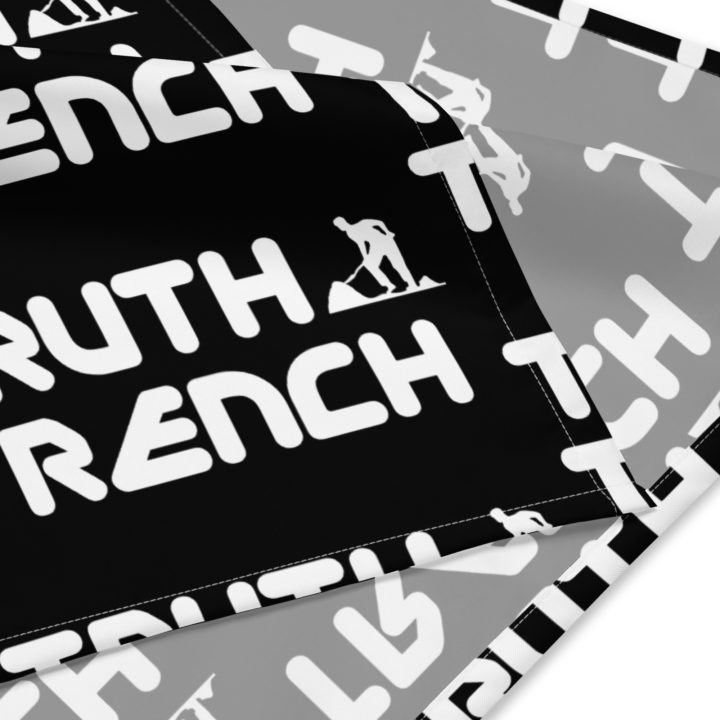 Truth Trench Bandanna corner Black with white writing - TruthTrench