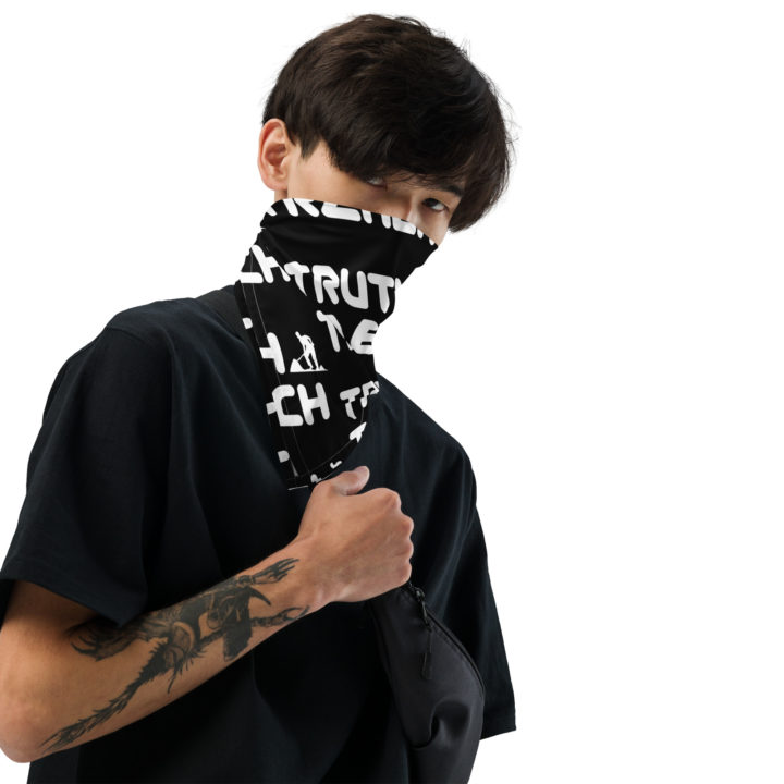 Truth Trench Bandanna Black with white writing - TruthTrench