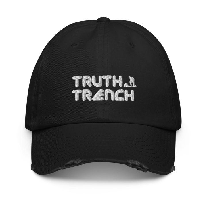 Truth Trench distressed black cap - front - TruthTrench