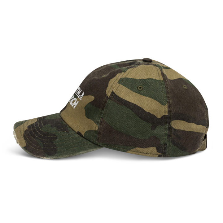 Truth Trench distressed camouflage cap - side - TruthTrench