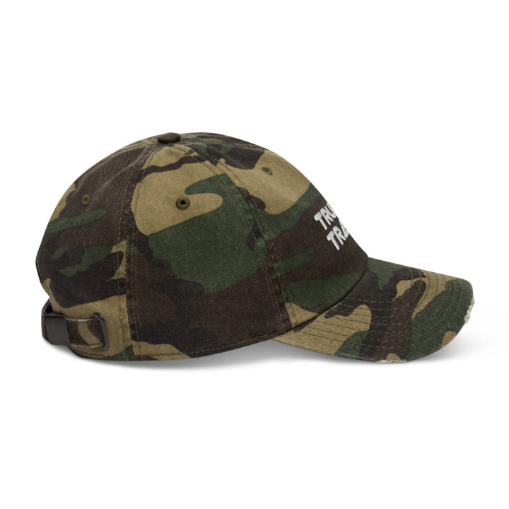 Truth Trench distressed camouflage cap - side - TruthTrench