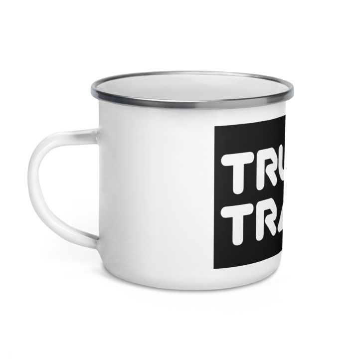 TruthTrench white 12 oz enamel mug - TruthTrench