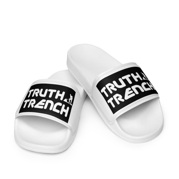 TruthTrench men’s white slides sandals - TruthTrench