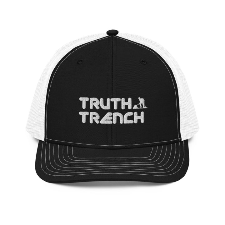 TruthTrench classic black and white snapback trucker hat - TruthTrench