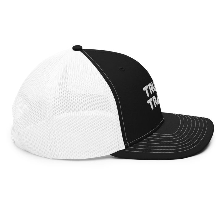 TruthTrench classic black and white snapback trucker hat - TruthTrench