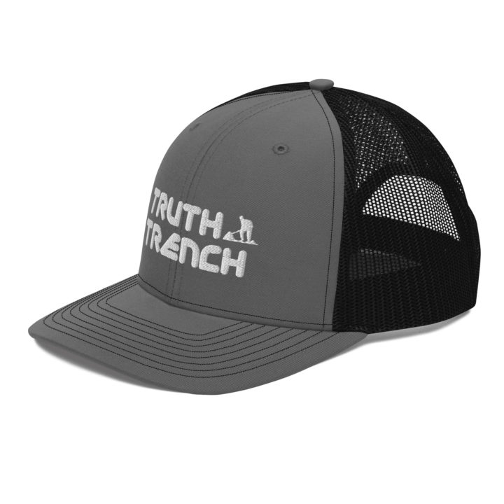 TruthTrench charcoal snapback trucker hat - TruthTrench