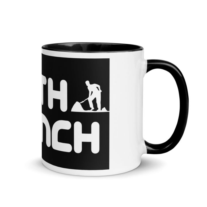 TruthTrench 11 0z coffee mug. Black inside, white outside - TruthTrench