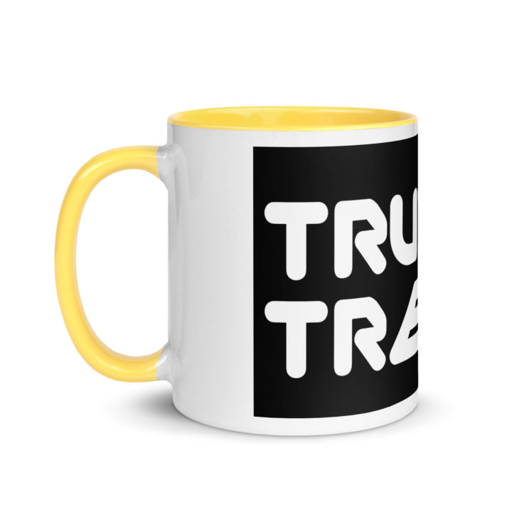 TruthTrench 11 0z coffee mug. Yellow inside, white outside - TruthTrench