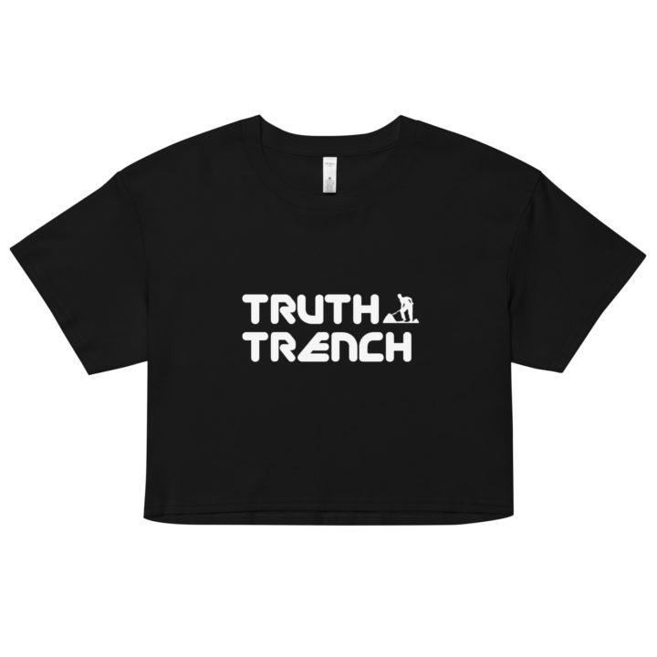 Truth Trench black female crop top. TruthTrench logo on front - TruthTrench