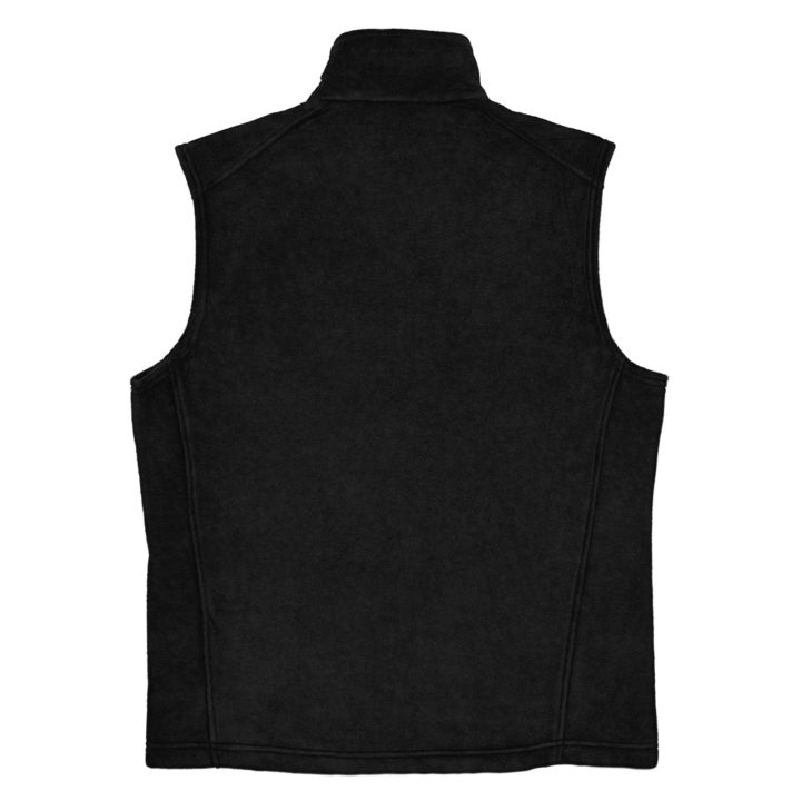 TruthTrench men's black Columbia fleece vest. TruthTrench logo on front - TruthTrench