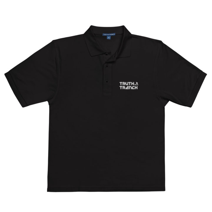 Men’s black polo shirt. Truth Trench logo on front -TruthTrench