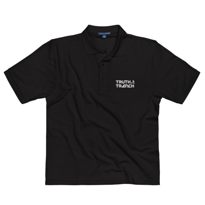 Men’s black polo shirt. Truth Trench logo on front -TruthTrench