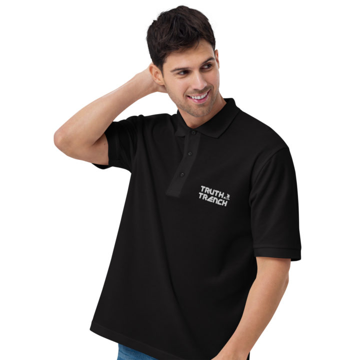 Men’s black polo shirt. Truth Trench logo on front -TruthTrench