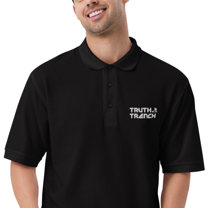 Men’s black polo shirt. Truth Trench logo on front -TruthTrench