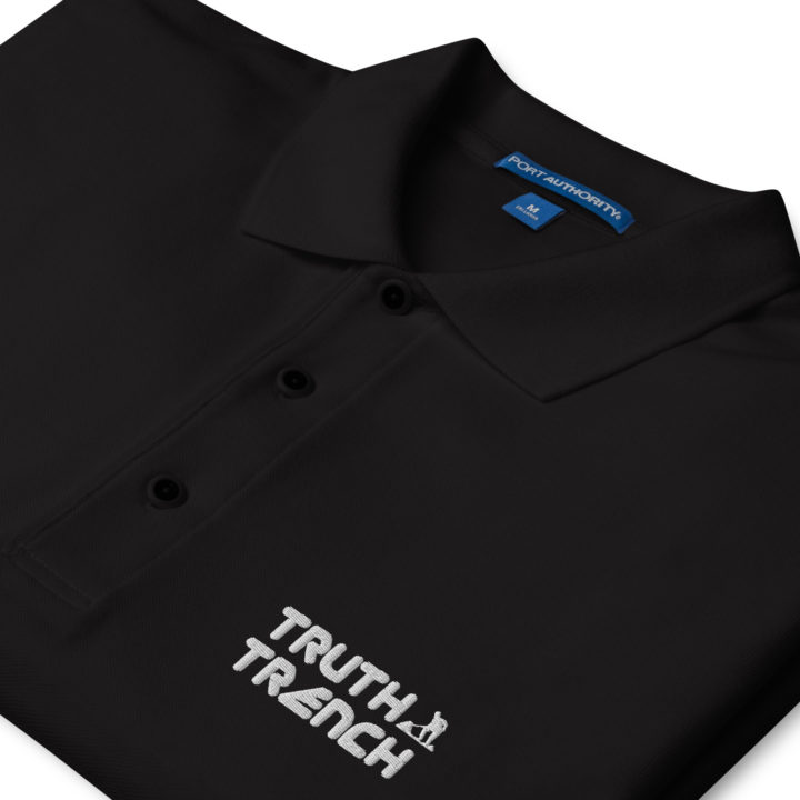 Men’s black polo shirt. Truth Trench logo on front -TruthTrench