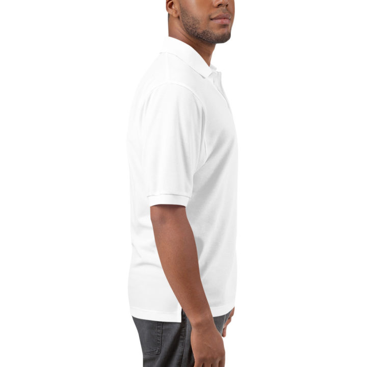 Men’s white polo shirt. TruthTrench logo on front - TruthTrench