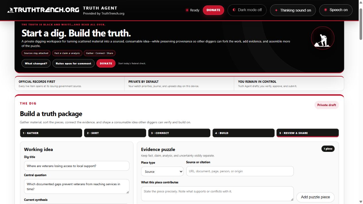Truth Agent - Empower truth seekers. TruthTrench.org - Real Agent home