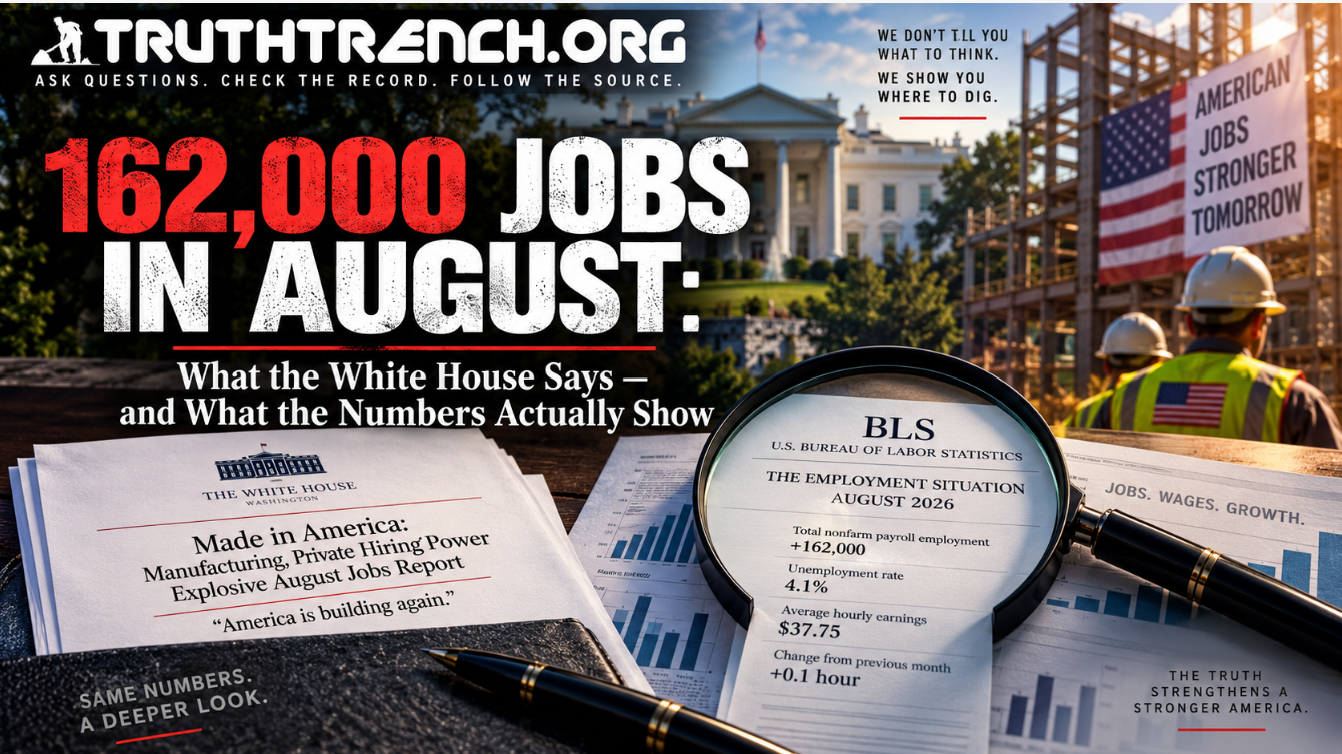 Made in America: Manufacturing, Private Hiring Power Explosive August Jobs Report. Truth Trench