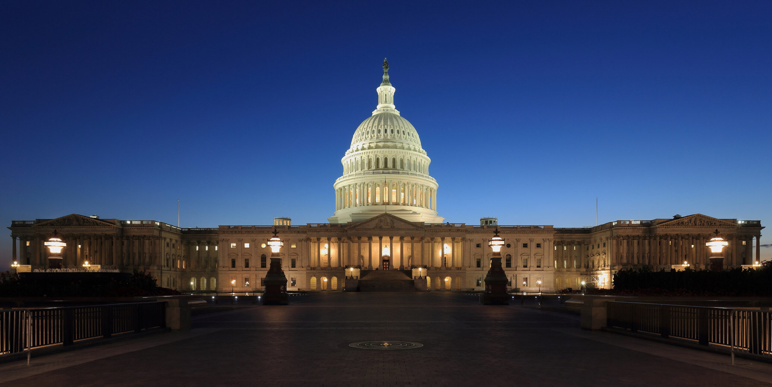 United States Capitol at dusk